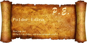 Polder Edina névjegykártya